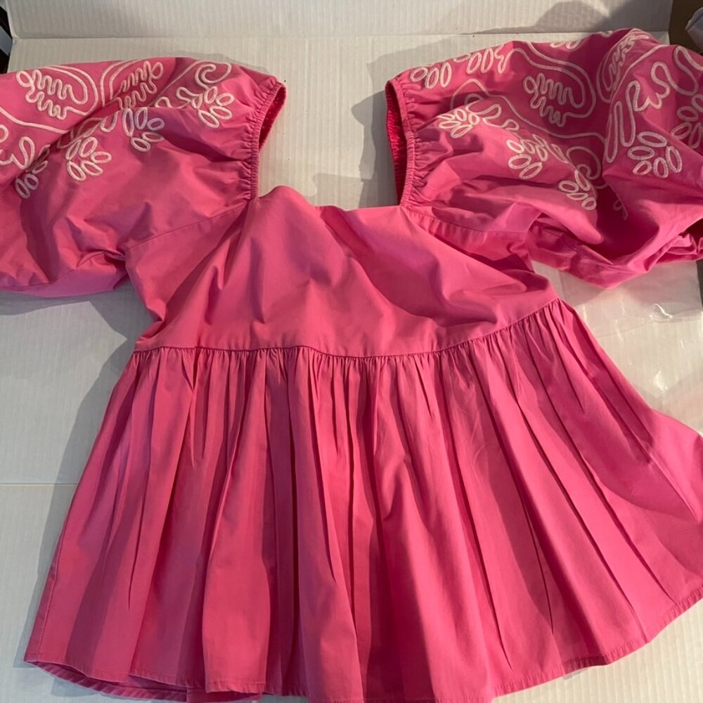 THML Statement Sleeve Peplum Top